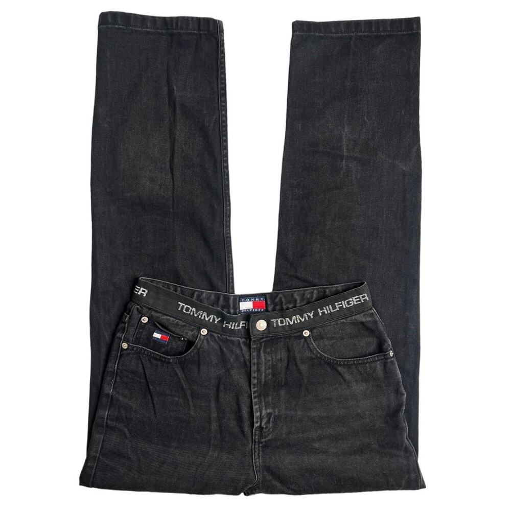 Y2K Tommy Hilfiger Black Straight Leg Jeans‎ 8 - Size 29 x 30